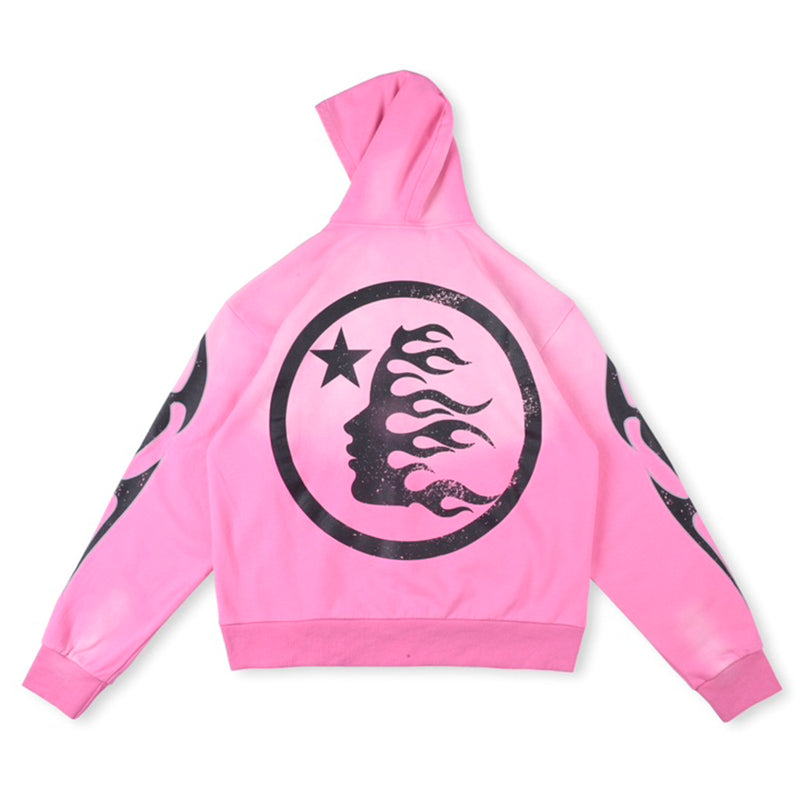 Hellstar HS Logo Zip Up Hoodie Pink