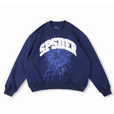 Sp5der Varsity Web Crewneck Sweatshirt Navy