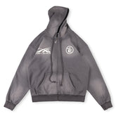 Hellstar HS Logo Zip Up Hoodie Grey