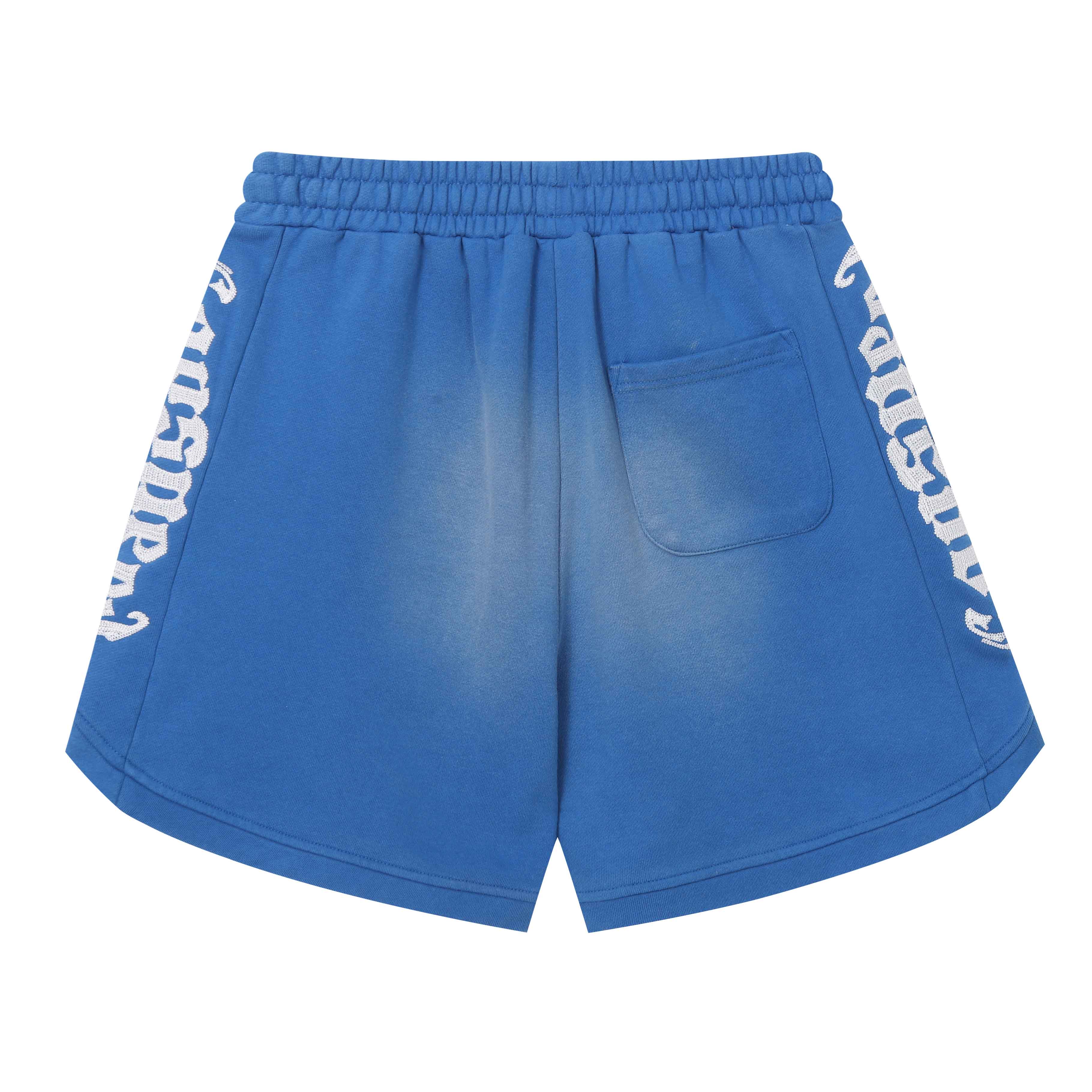 Embroidered Washed Distressed Short blue/Light Blue/Rainbow Blue