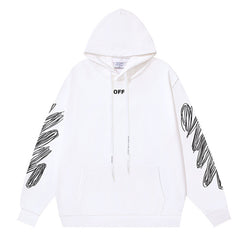 Off White Logo Drawstring Hoodie