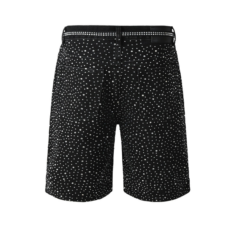 Crystal Diamond Denim Shorts #5095