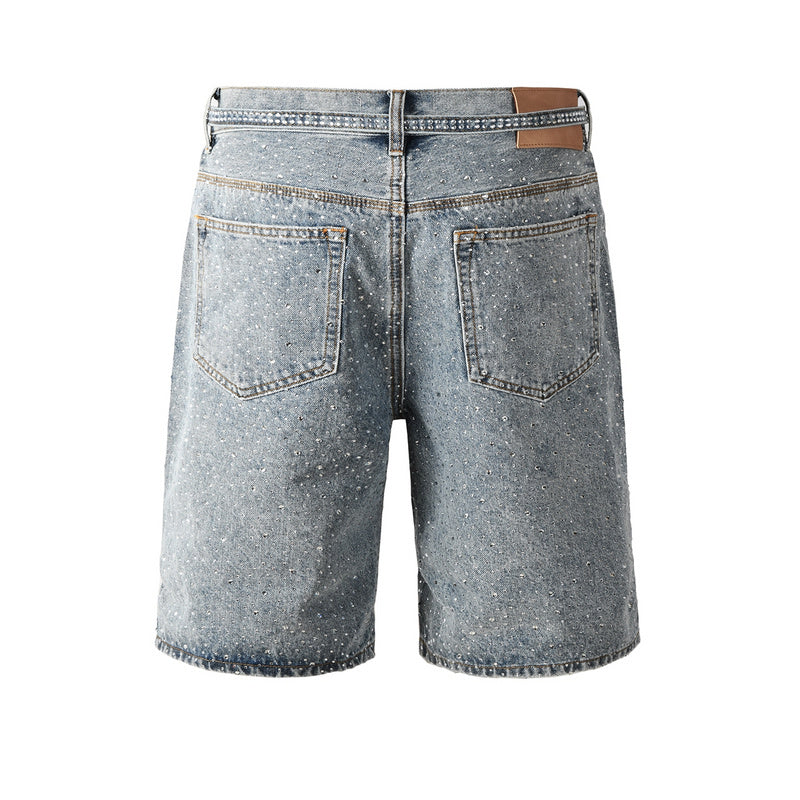 Crystal Diamond Denim Shorts #5096