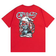 OFF WHITE Scorpio Skate Cotton Graphic T-Shirt