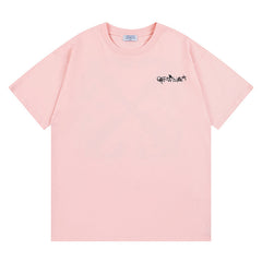 OFF WHITE logo-print Pink T-shirt