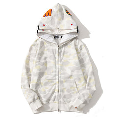 BAPE Glow Camo Shark Wide Full Zip Double Hoodies