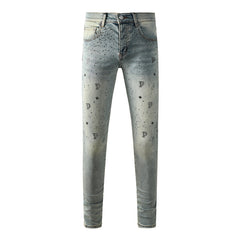 Purple Brand Crystal Diamond Jeans #9127