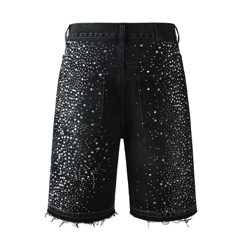 Crystal Diamond Denim Shorts #5103