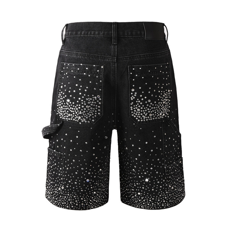 Crystal Diamond Denim Shorts #5099