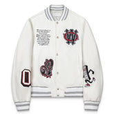 OFF WHITE Crystal Full Lea Varsity Jacket