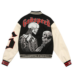 Godspeed Mankind Vs Ai Varsity Jacket Black/red