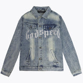 Godspeed Embroidered Letter Denim Jacket