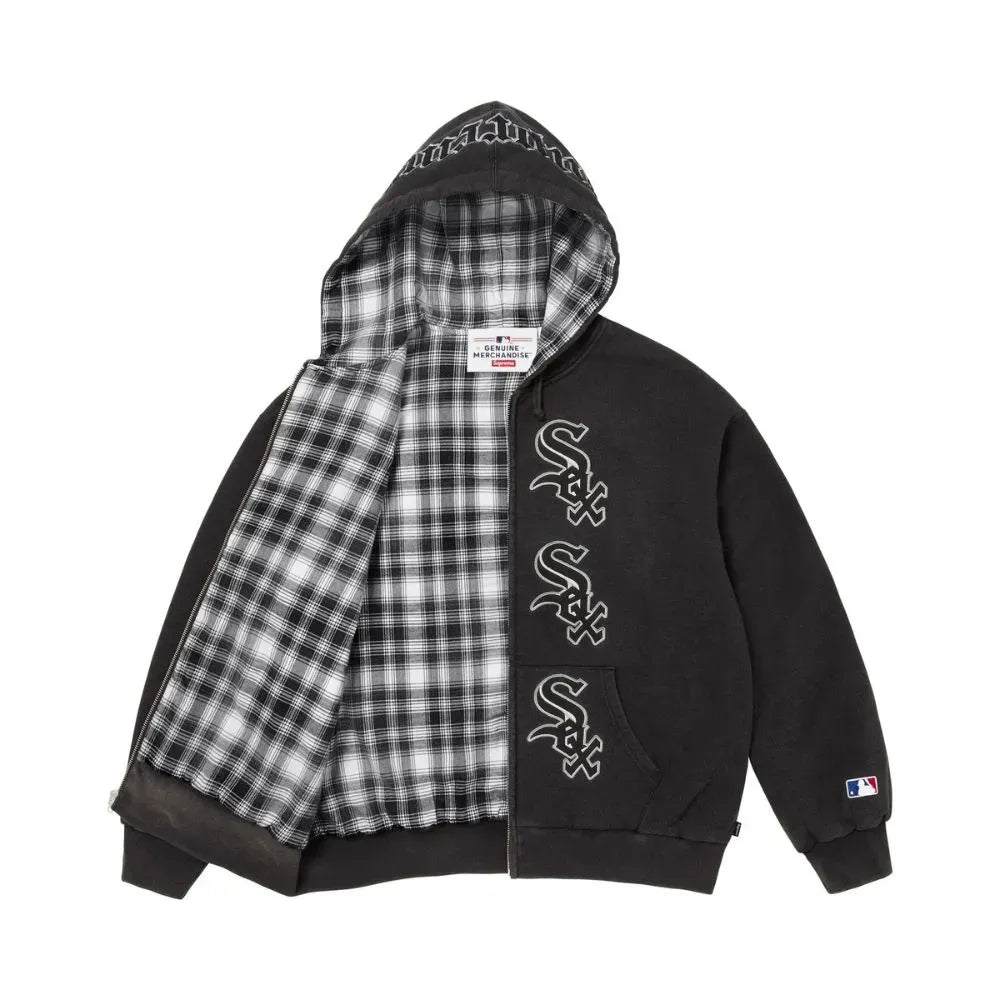 Supreme x Chicago White Sox Zip Up Hooded Sweatshirt black
