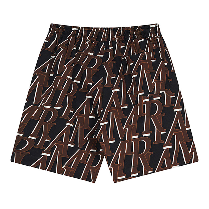 AMIRI Logo print gradient silk shorts