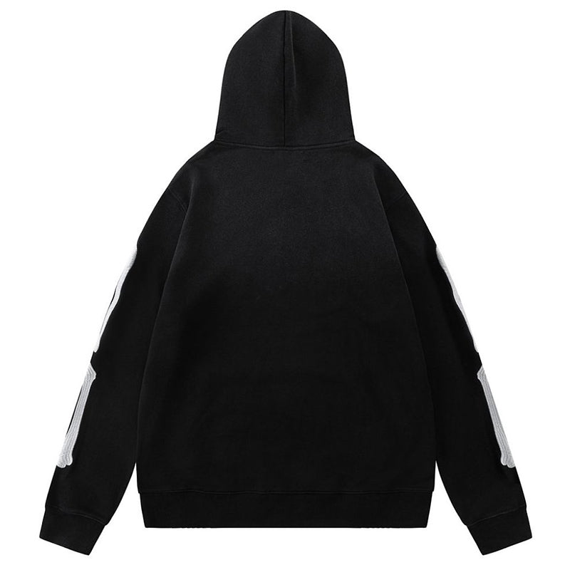 Amiri Bones embroidered cotton hoodie