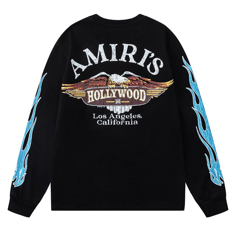 AMIRI Amiri Eagle Flames Long Sleeve Tee