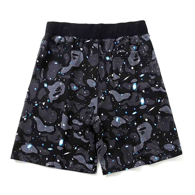 BAPE Glow Space Camo Shark Sweat Shorts