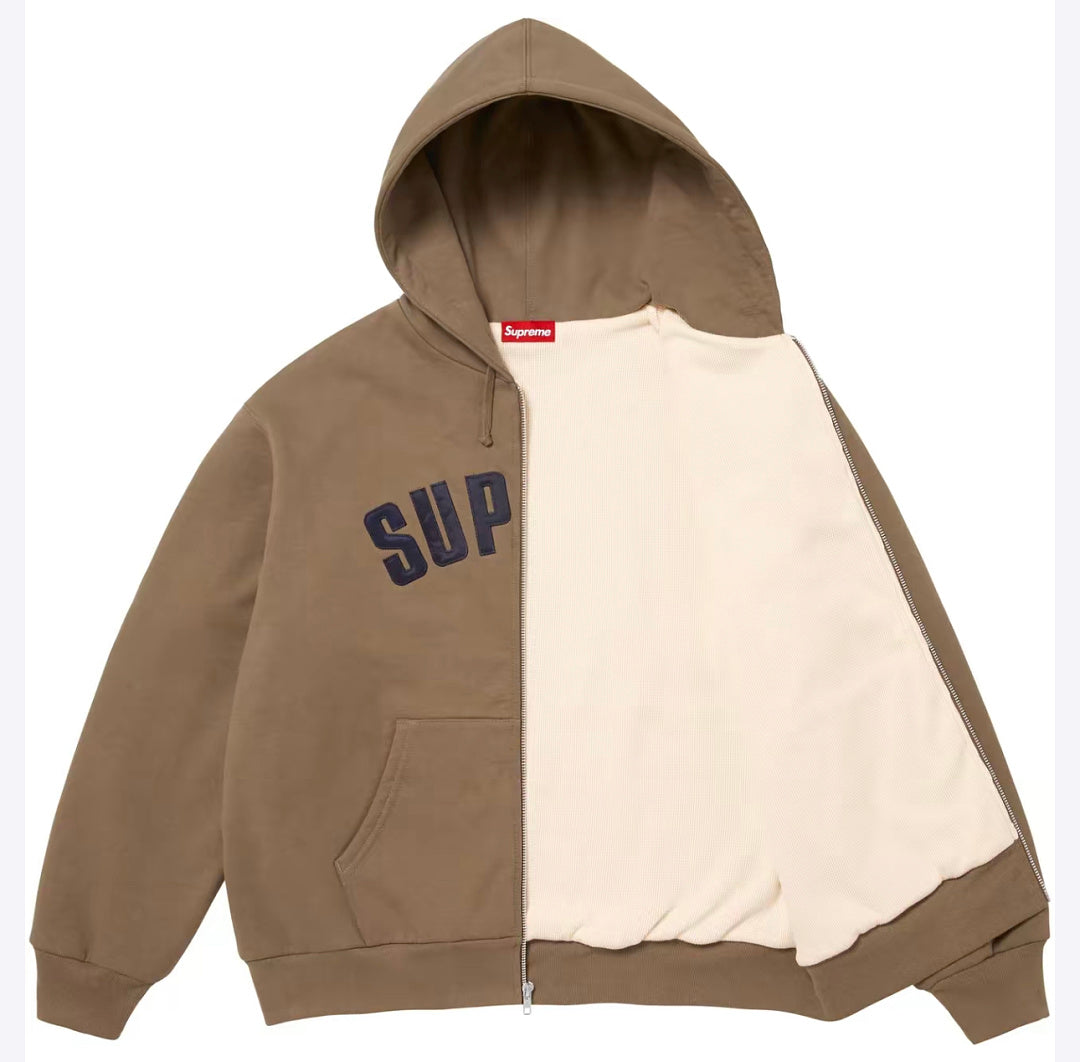Supreme Arc Thermal Lined Zip Up Hooded Sweatshirt