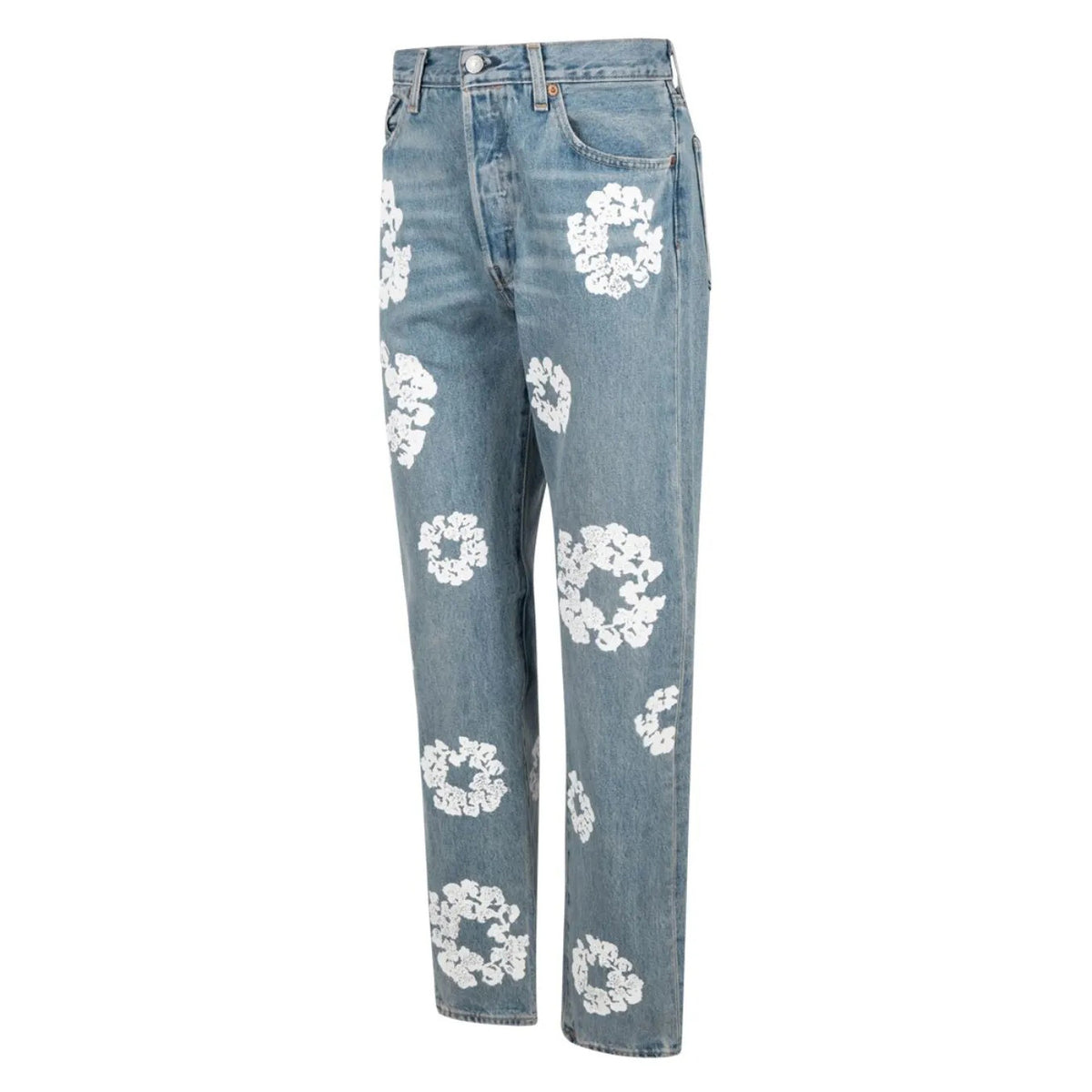 Denim Tears Cotton Embroidered-print straight-leg jeans