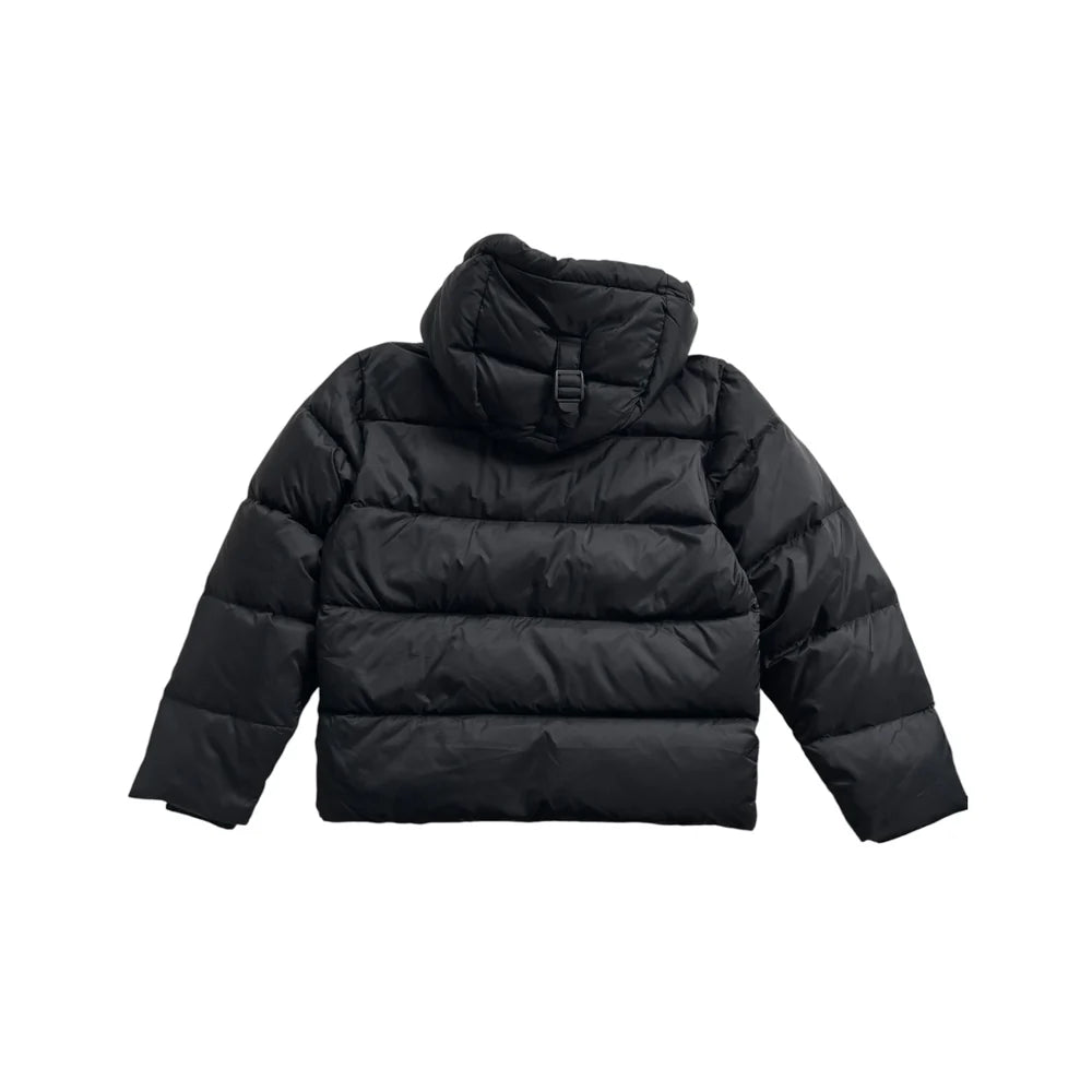 'halsby' hooded check down jacket black