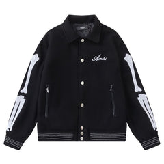 AMIRI bone embroidered baseball jacket