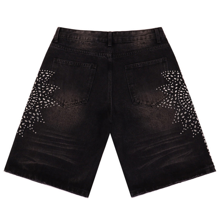 VALLEY Rhinestone Denim Shorts #8692