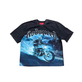 Godspeed T-Shirt "BLUE FLAMES" Black