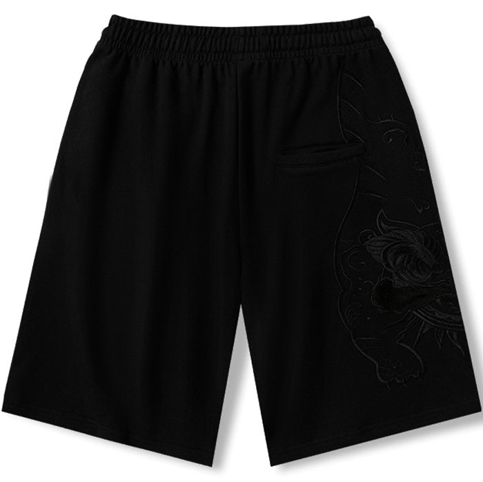 Embroidered shorts men's summer loose straight sports