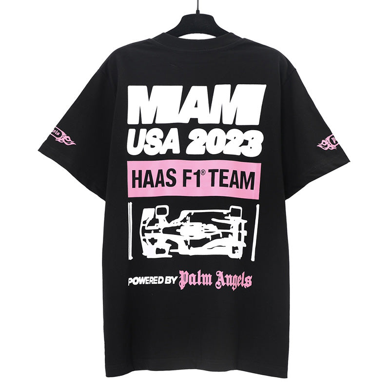Palm Angels X Haas Moneygram Team Monaco-print T-Shirs