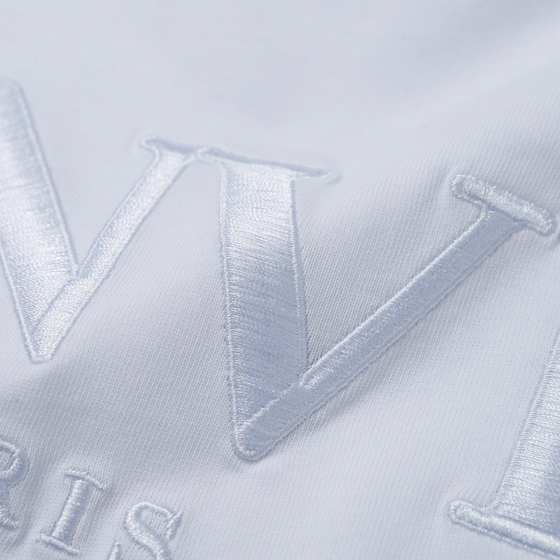 LANVIN Letter Embroidery Logo T-Shirt White