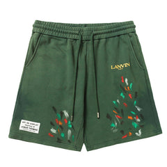 LANVIN Splash ink sports Shorts Green