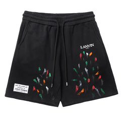 LANVIN Splash ink sports Shorts Black