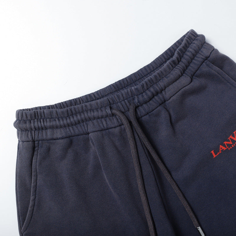 LANVIN Splash ink sports Shorts Navy blue