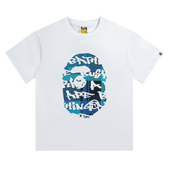 BAPE Stroke Camo By Bathing Big Ape Head T-Shirt