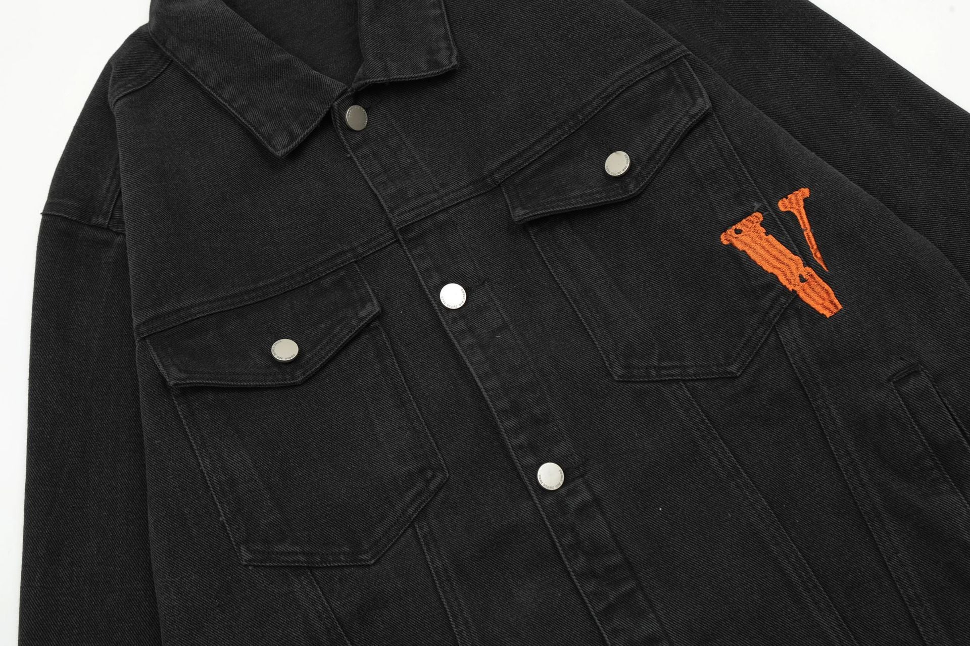 VLONE embroidered letter denim jacket