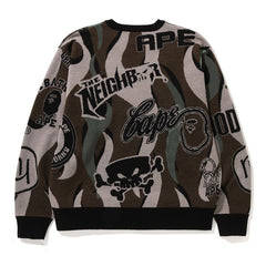 BAPE Neighbors Camo color blocking Sweater