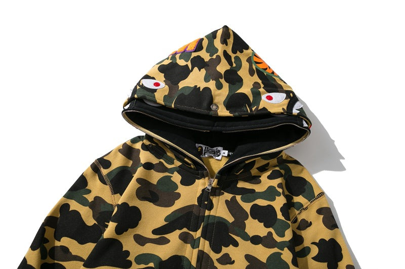 BAPE Double-Hat Camo Shark Hoodies