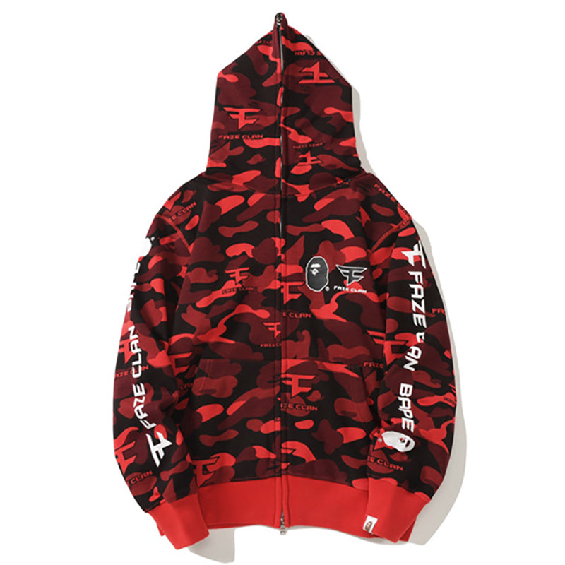 BAPE Red Camo Ape Head Hoodie