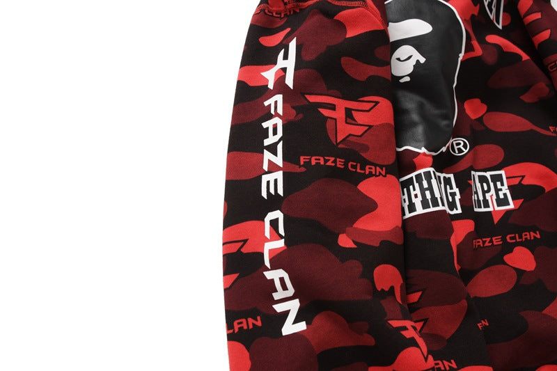 BAPE Red Camo Ape Head Hoodie