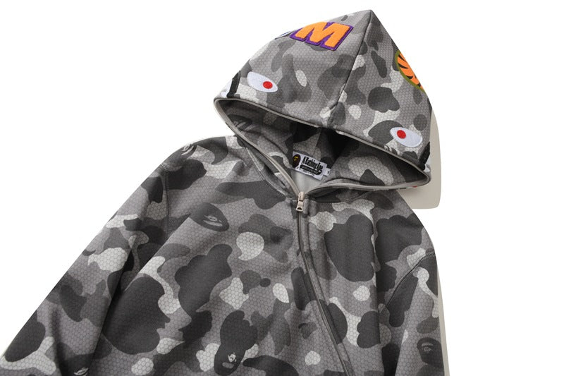 BAPE Color Camo diagonal side zipper Hoodie