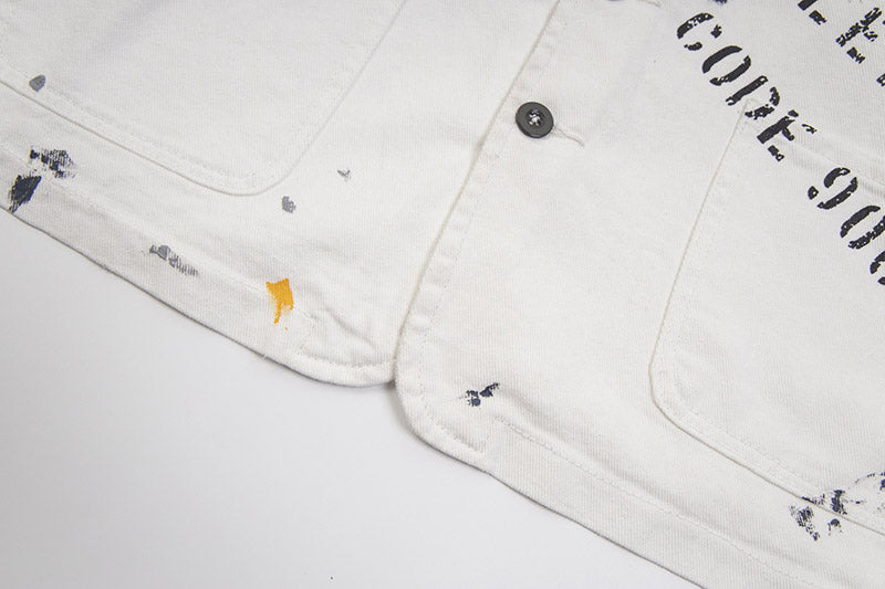 Gallery Dept. EP Paint-Splattered Logo-Print Cotton-Ripstop Jacket