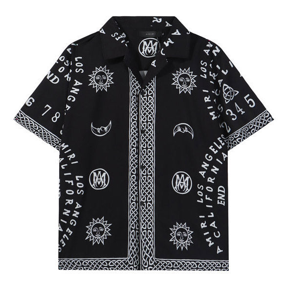 AMIRI Ouija Board Bowling Shirt In Black