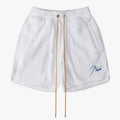 RHUDE Straight-Leg Logo-Embroiderd Cotton-Fleece Shorts