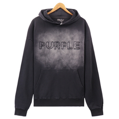 Purple Brand Logo Embroidery Hoodies