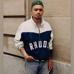 RHUDE Contrast Varsity Cotton Sweatshirt