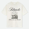 RHUDE Men's Natural Off- 'Heaven On Earth' T-Shirt