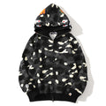 BAPE Glow Camo Shark Wide Full Zip Double Hoodies