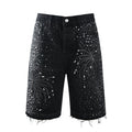 Crystal Diamond Denim Shorts #5103
