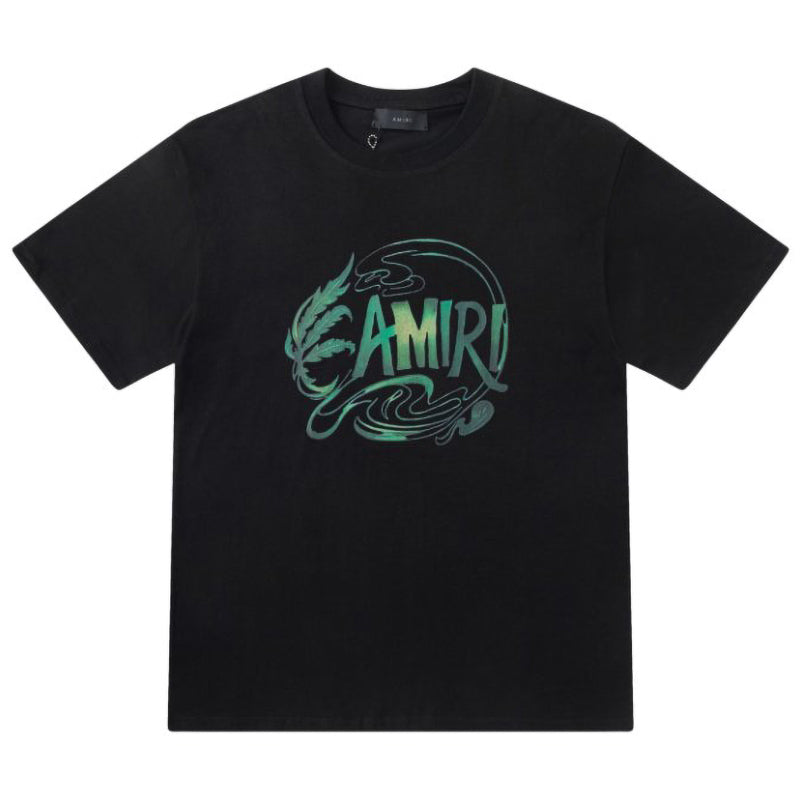 AMlRl Leaf-Print Crewneck Cotton-Jersey T-Shirt