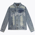 Godspeed Embroidered Letter Denim Jacket